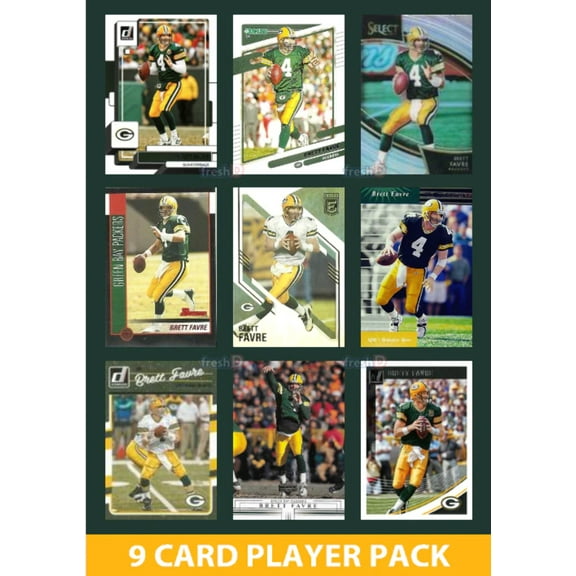 Brett Favre 9 Card Legend Pack Donruss Topps Panini Score Green Bay Packers