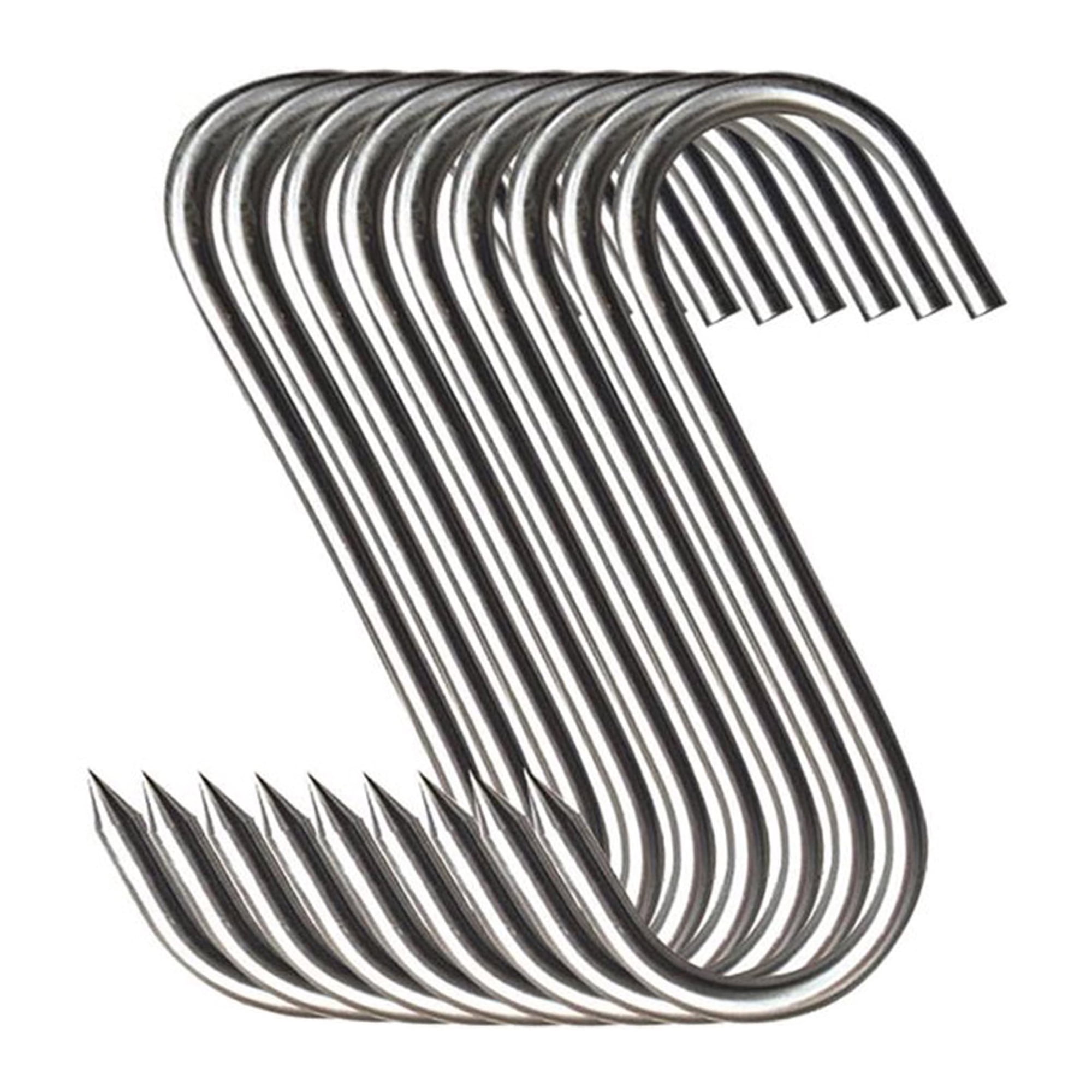 GYUEE 20Pcs Meat Hooks for Hanging,Kitchen Metal Butcher Hooks,Drying