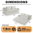 thumbnail image 3 of Leumius Futon Sofa Bed,Convertible Corduroy Boneless Couch with Cup Holders & Pocket,2-in-1 Foldable Sleeper Sofa for Living Room, Small Spaces, Bedroom, No Assembly,Beige, 3 of 16
