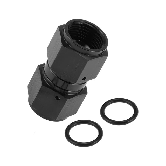 Adaptador de manguera reductor de flare masculino Unique Bargains AN8 0° Conector de línea de combustible de aluminio negro