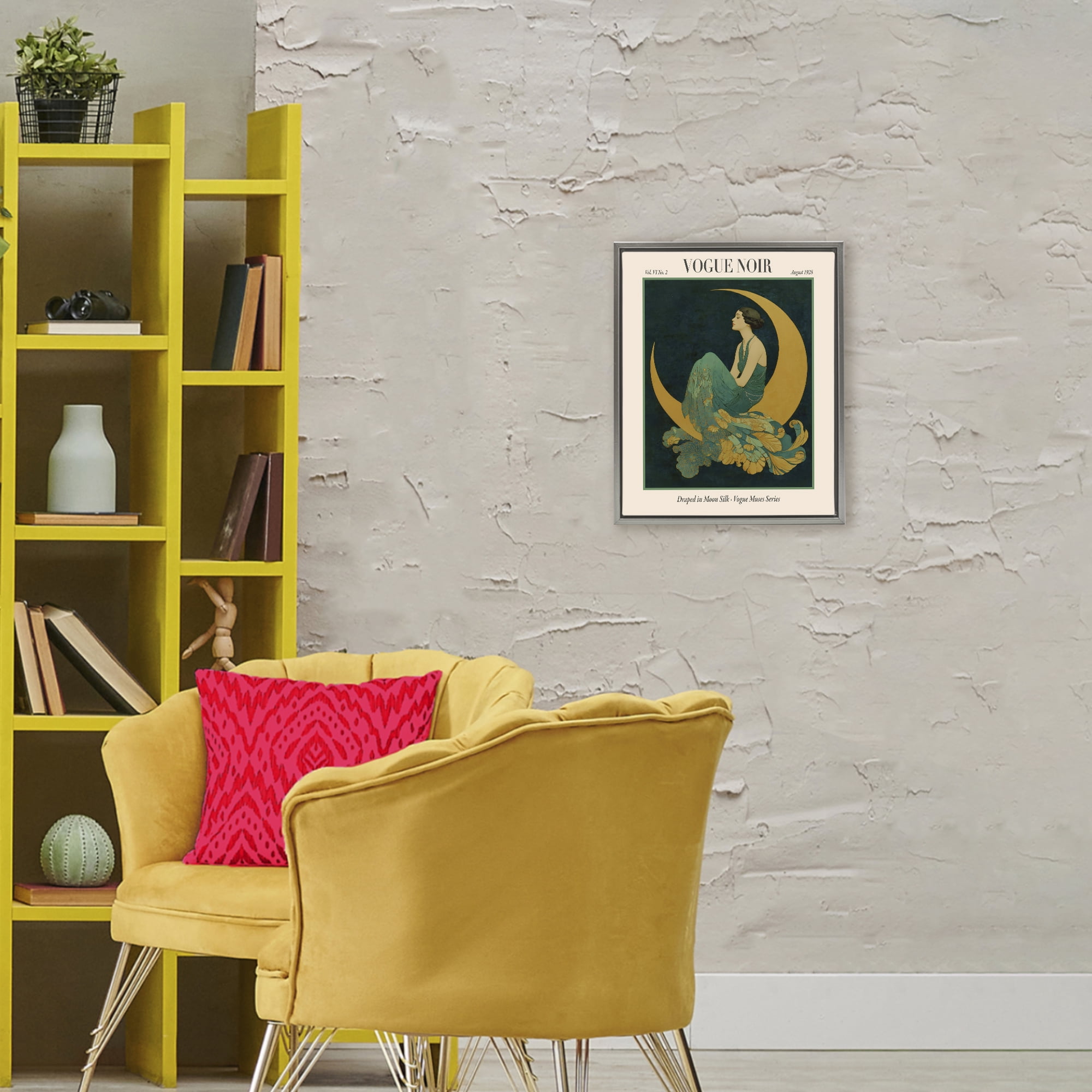 Stupell Industries Draped In Moon Silk Gray Framed Floater Canvas Wall Art, design by A Barefoot Stylist