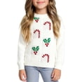 thumbnail image 2 of Actgleam Girls Sweaters Winter Pullover Long Sleeve Knit Sweater Jumper Tops,White,11-12Years, 2 of 8