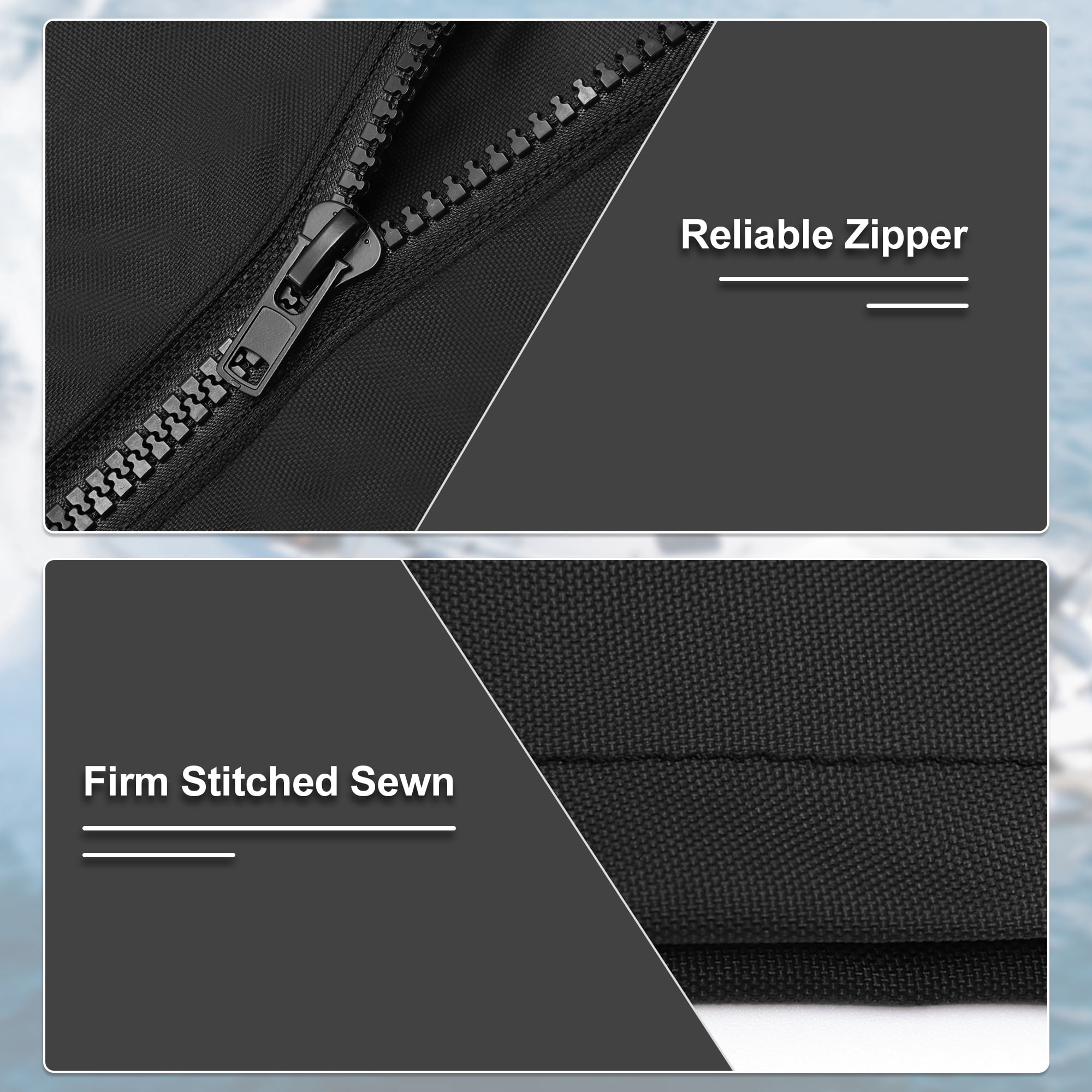 Unique Bargains 4 Bow Bimini Top Storage Boot Waterproof 600D Polyester Black 97"-103"