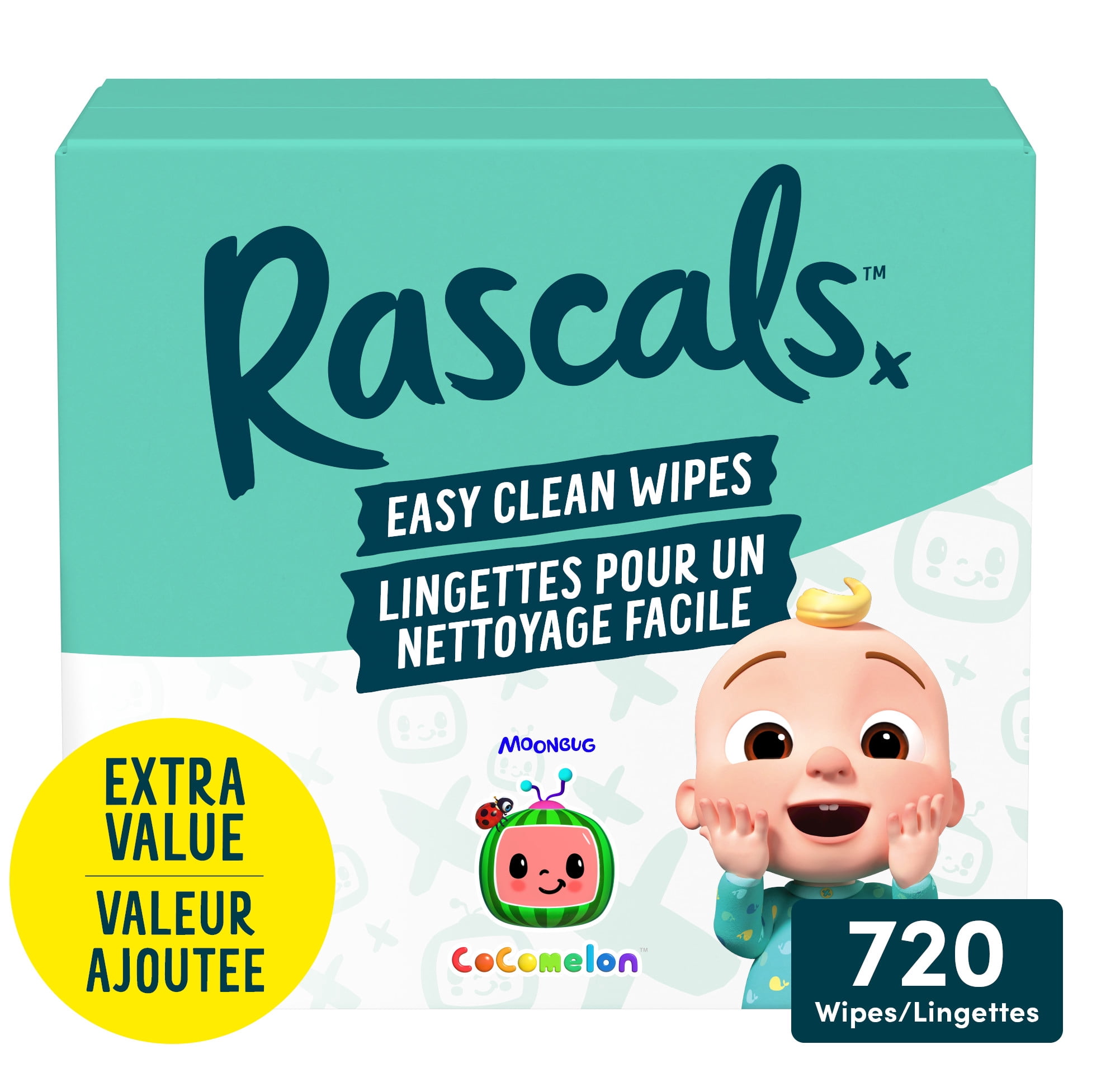Lingettes Easy Clean Rascals, 720 unités