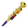 thumbnail image 3 of ABS Saxophone Trompette Instrument à Vent avec 8 Touches Colorées ABS Clés d'Argent Jouet Musical Or, 3 of 9