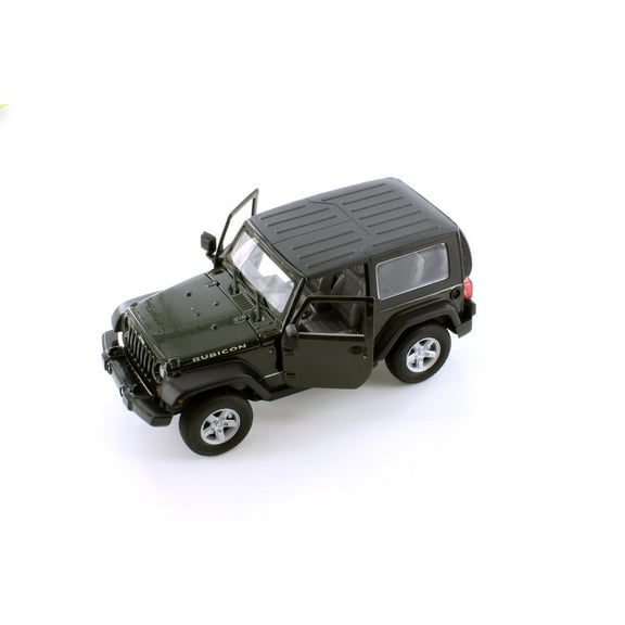 2007 Jeep Wrangler Rubicon Hardtop, Dark Green - Welly 22489HWG - 1/24 scale Diecast Model Toy Car