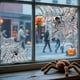 thumbnail image 4 of Pegatinas de Halloween para ventanas | Película electrostática de PVC autoadhesiva removible | Diseño de telaraña espeluznante | Fácil de aplicar y sin residuos | Calcomanías de vidrio para, 4 of 9