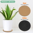 thumbnail image 2 of Uxcell 5-Pack Cork Plant Coasters, 4 Inch Fabric Plant Mat Cork Pads for Plants/Plant Coaster Mat [Dark Grey], 2 of 7