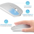 thumbnail image 4 of Ratón inalámbrico, Ratón móvil portátil inalámbrico delgado, Ratón silencioso 2.4G con receptor USB, Ratón inalámbrico recargable para MacBook, Laptop, PC, Computadora, Notebook (Plata) Zhivalor  Mouse, Teclados y Webcams, 4 of 7