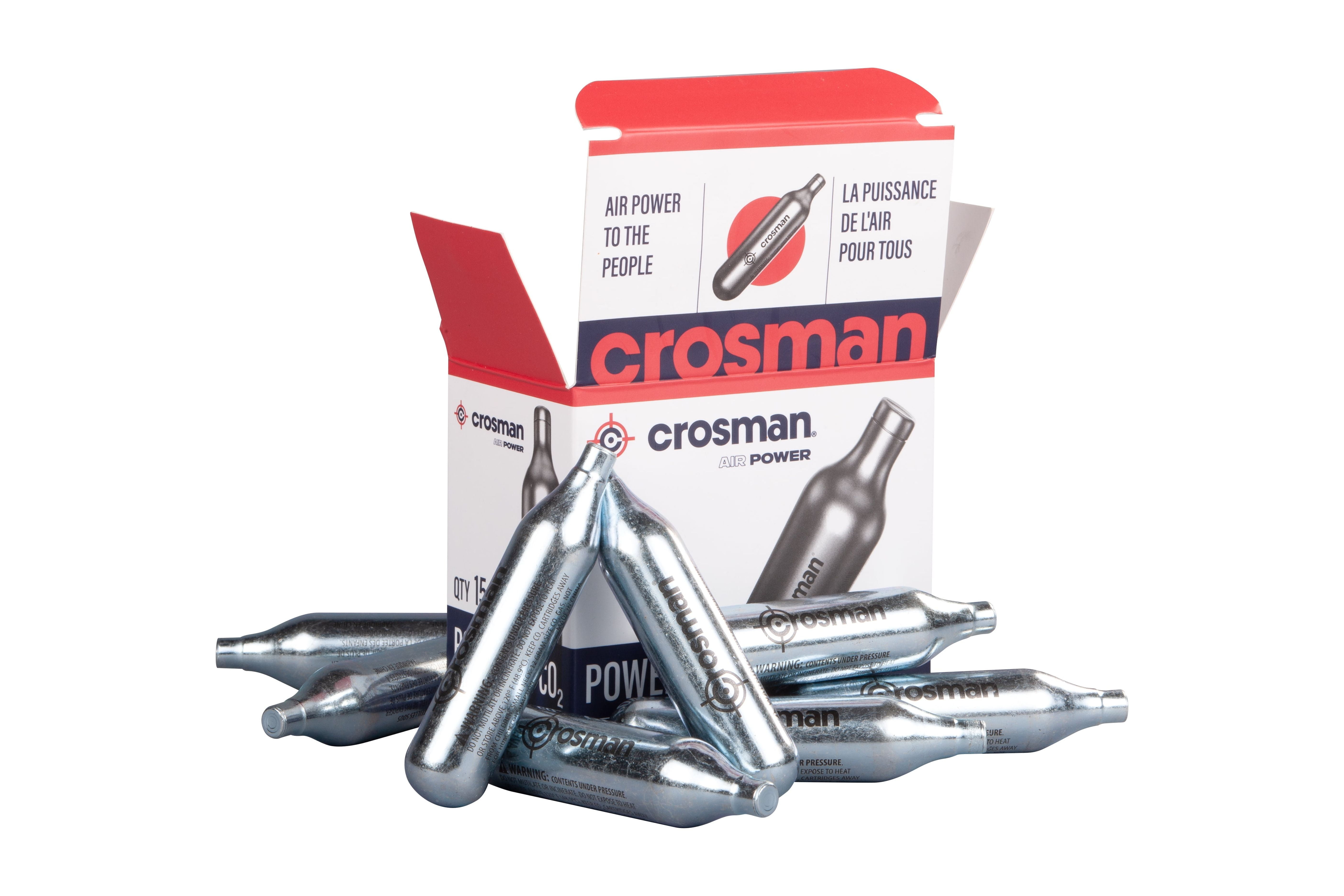 (3 pack) Crosman 12 Gram CO2 Powerlet, 15 Count, C2315, for Airguns and Paintball Markers. Silver