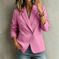 thumbnail image 4 of Kukoosong Women's Double Breasted Blazer, Casual Work Office Jacket with Gold Buttons and Lapel Collar for Business, Women's Classic Suit Jacket, 4 of 5