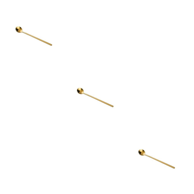 Wosthever Cuchara agitadora de acero inoxidable para café, té, leche, bebida, agitador, cubiertos redondos, vajilla, cocina, pastel, comer, Type1 NO1