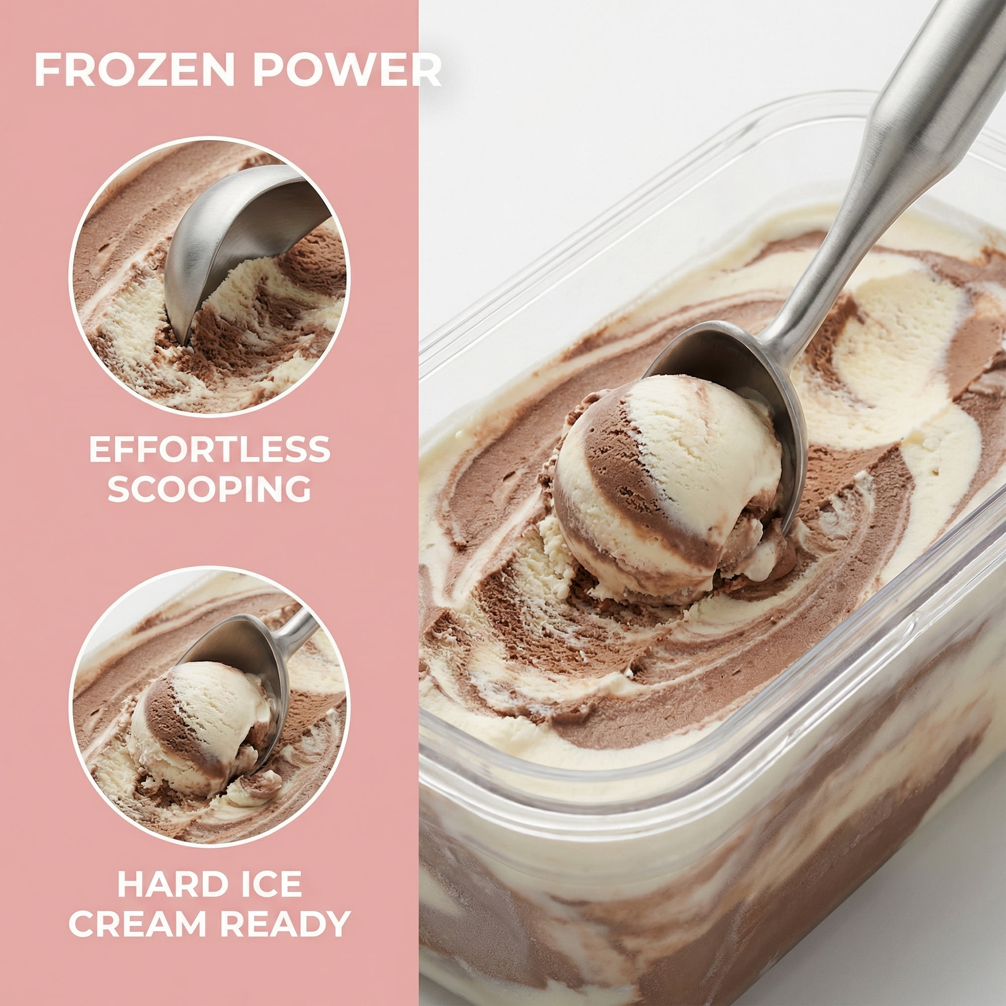 Unique Bargains Great Stainless Steel Ice Cream Scoop with useful Handle Silver