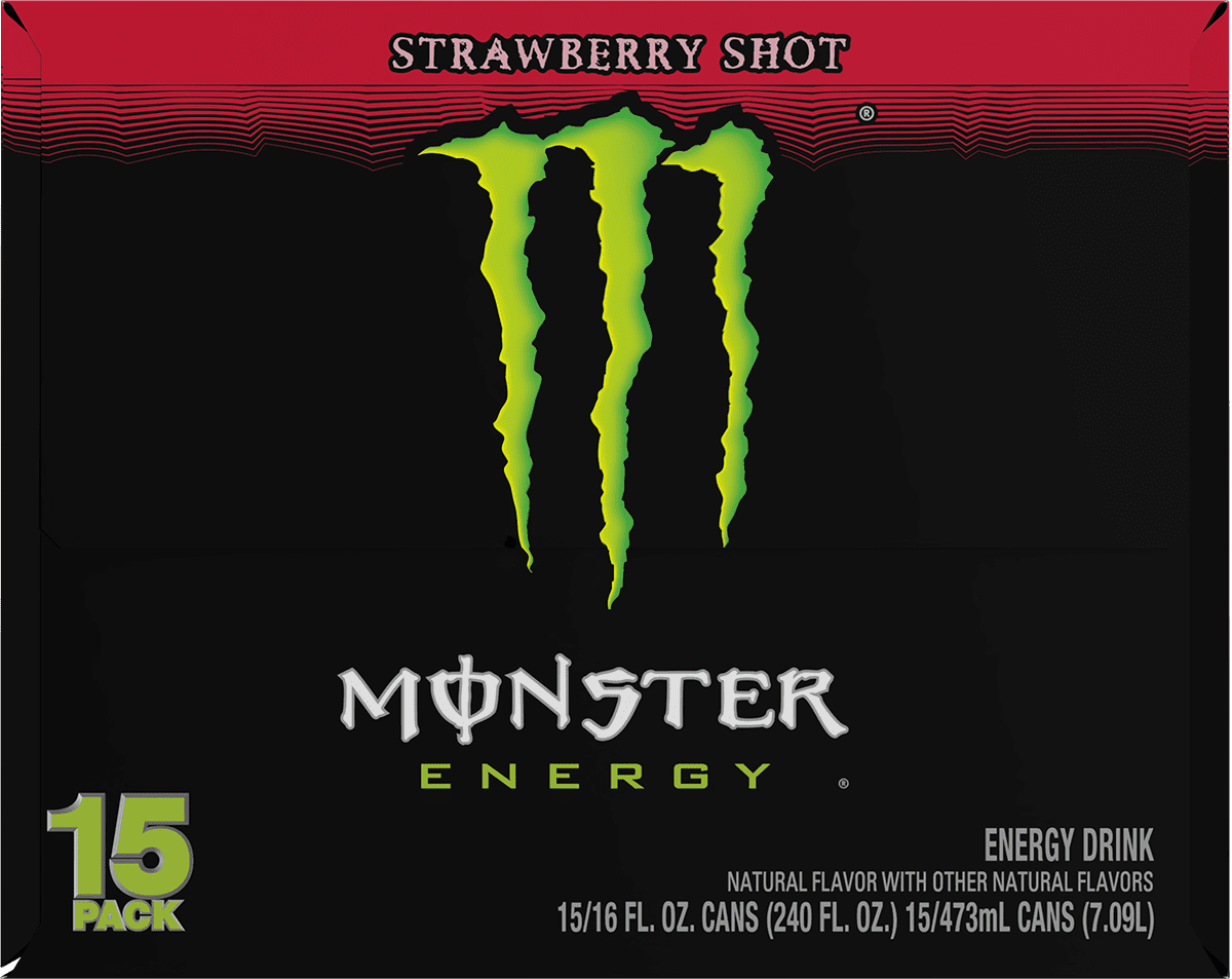 Monster Energy, Strawberry Shot, Energy Drink, 15 Pack - 16 Fl Oz