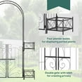 thumbnail image 4 of Outsunny 7' Metal Garden Arbor, Garden Arch with Gate, Scrollwork Hearts, Latching Doors, Planter Boxes for Climbing Vines, Ceremony, Weddings, Black, 4 of 9