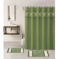thumbnail image 3 of Sage Butterfly Jacquard Shower Curtain Set, Non-Skid, 3 of 3