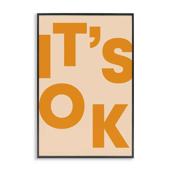 Stupell Industries It's OK Typography Typography Painting Black Framed Art Print Wall Art, 12 x 18