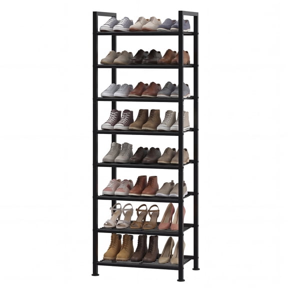 Kicctian 10-Tier Metal Shoe Rack, Adjustable Height, Easy Assembly, Space-Saving Shoe Rack Organizer for Entryway, Closet, Bedroom, 45x30x128.5cm