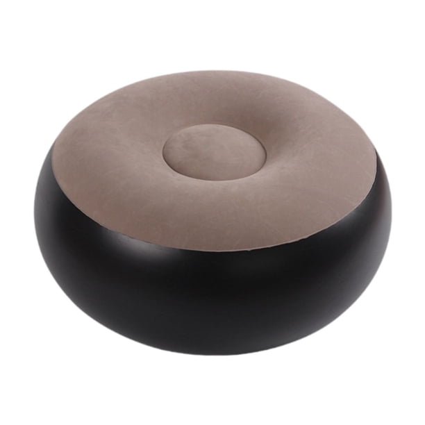 Taburete inflable flocado, silla de camping, otomana inflable portátil y ligera Café