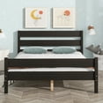 thumbnail image 2 of BTMWAY Full Bed Frame with Headboard and Footboard, Modern Wood Platform Bed, Full Bed Frame for Teens Adults, No Box Spring Needed, Espresso, 2 of 9