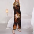 thumbnail image 2 of Bingfone Womens Pajama Sets Cool Fire Lion Print,Long Sleeve Loungewear Pajamas Set-Small, 2 of 8