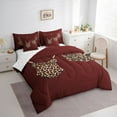 thumbnail image 3 of Homewish Leopard Print Clothes Bedding Comforter Set 7pcs, Fashion Cheetah King Bedding Sets, Teens Girls Women Reversible Bed Sheets, Microfiber Bedroom Decor, 3 of 7