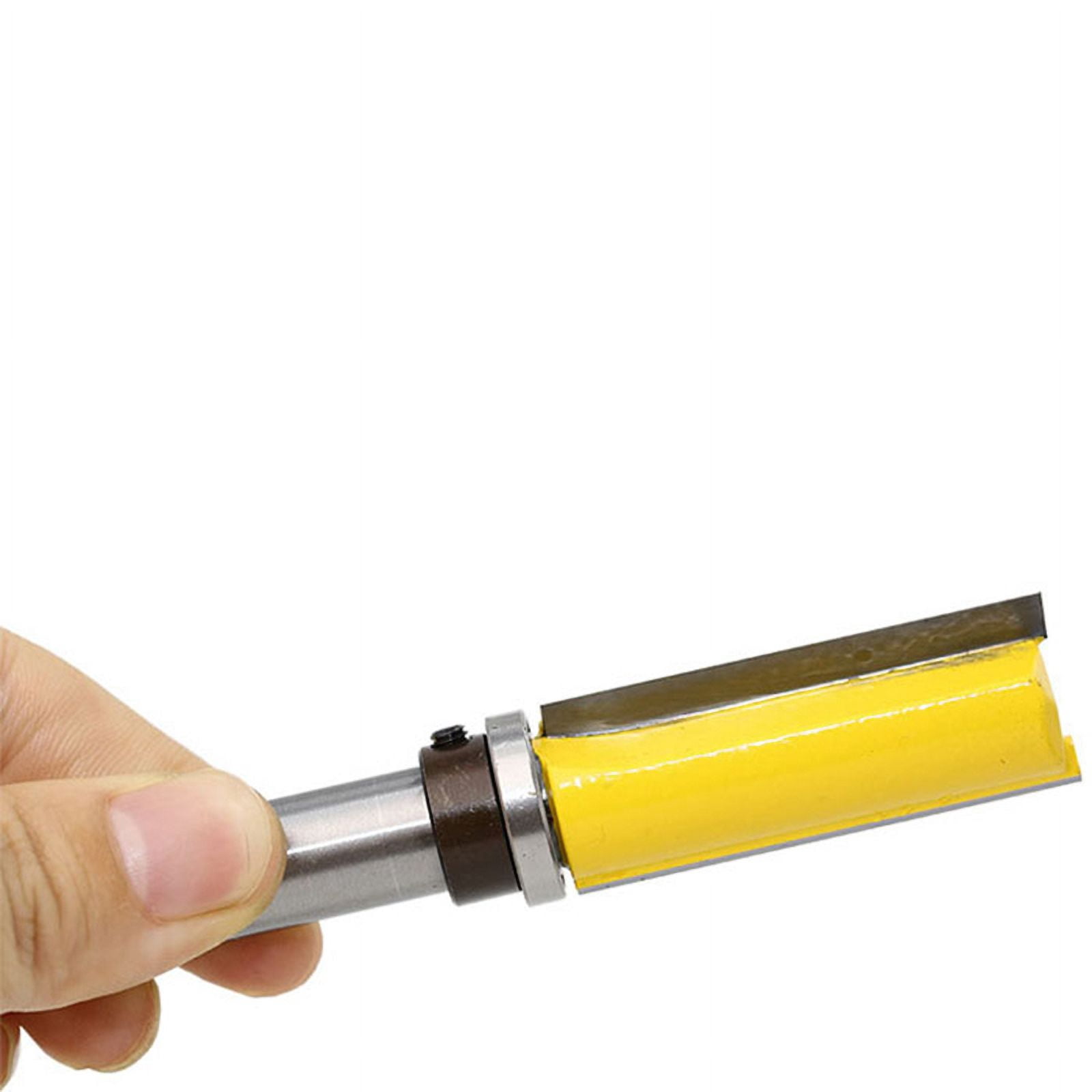 SEIWEI 4Pcs Template Pattern Trim Router Bit Set 8mm Shank Woodworking Milling Tool Yellow ( 4 Size)