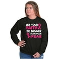 thumbnail image 4 of Breast Cancer Faith Bigger Than Fear Women Crewneck Sweatshirt Brisco Brands S, 4 of 6