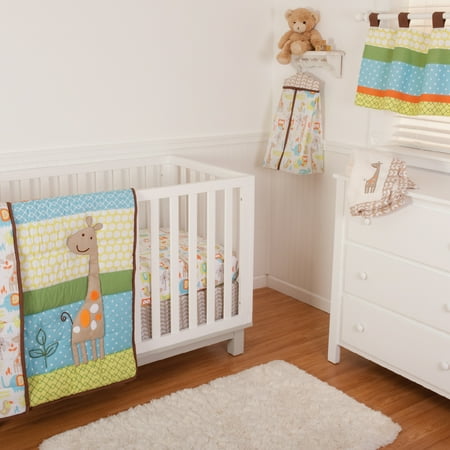 - Lime Green Kids Just Hangin Tab Top Polyester Blend Appliqued Nature Print Crib Quilt Set (Crib Quilt, Sheet, Bed Skirt, Bumper, Valance)
