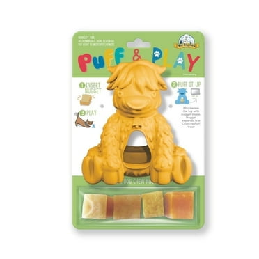 Yeti Dog Chew  Yeti Puff and Play Interactive Dog Toy, Treat Dispensing Toy, Yak, Yellow