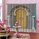 thumbnail image 4 of Inteprter Cortina de ducha de 2 piezas, arcos, detalles florales, cortina rústica lavable de poliéster Retro, casa de campo, baño, bañera, sala de Sombras de ventana L Inteprter HA010878-03, 4 of 6