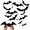 A001- Style A, variant on Halloween Wall, 3D Bats Halloween Wall Decor, Halloween Decorations for Home, Haunted House Decorations, Multi-Size Black Paper 3D Bat Cut-Out Decals, Self-Adhesive Removable Bat,