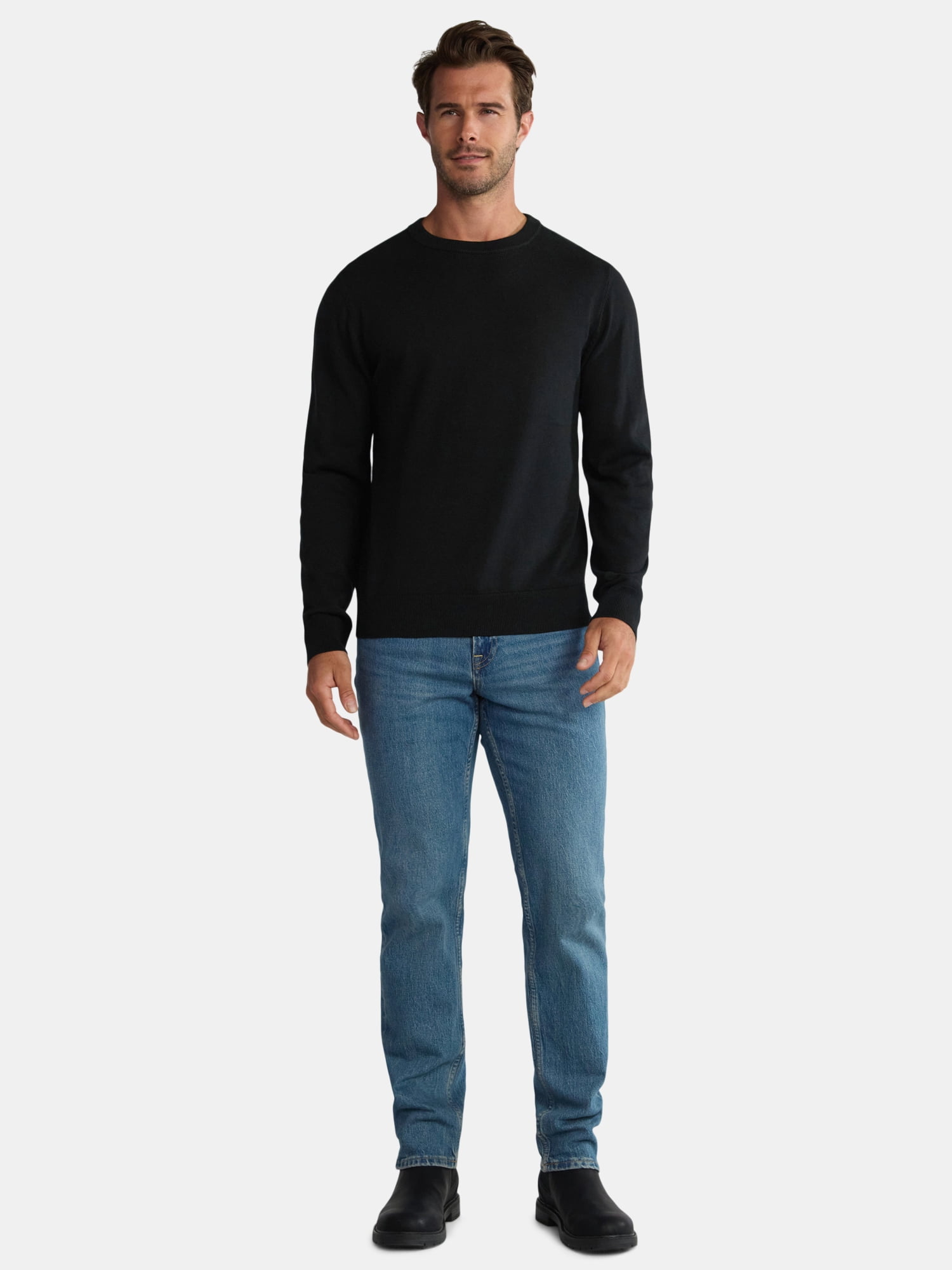 George Men's & Big Men's Relaxed Fit Lightweight Crewneck Sweater, Sizes XS-3XL