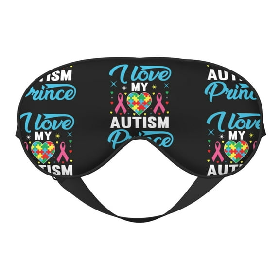 Eye Sleep Mask for Women Men - I Love My Autism Adjustable Soft Buckle Travel Eye Masks for Sleep Mask Blackout, Sleeping Mask for Women Men, Funny Blindfolds for Party Games