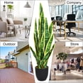 thumbnail image 4 of Costway Planta artificial sansevieria falsa de 90 cm con serpiente y maceta y 20 hojas, agave falsa planta falsa para casa jardín oficina, amarilla, 4 of 7