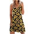 thumbnail image 1 of Pompotops Robe Courte Sans Manches pour Femme, Robe Visuellement Fine, Mode, Imprimé Floral, Été, Nouveautés, Robe à Imprimé, 1 of 7