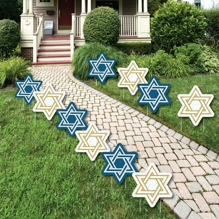 Hanukkah Decorations Hanukkah - Star of David Lawn Decorations - Outdoor Chanukah Yard Decorations - 10 Piece ()