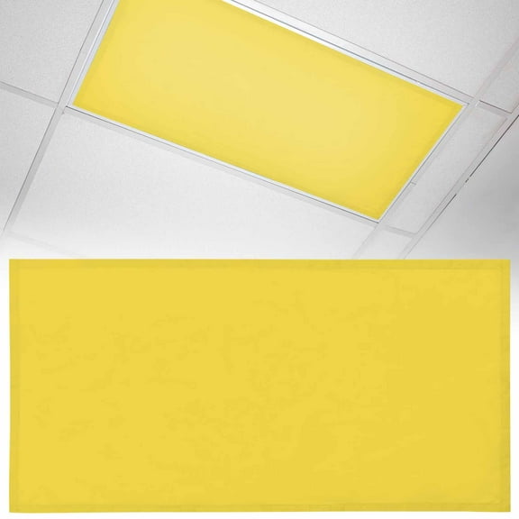1 Pack Yellow Fluorescent Light Covers for Ceiling Lights Solid Color Magnetic Ceiling Light Covers Overhead Light Filters for Office Classroom Home