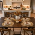 thumbnail image 5 of Clearence! Pumpkin Design Placemats Embroidered Fabric Table Mats Autumn Fall Harvest Thanksgiving Halloween Decoration Holiday Dining Room Kitchen Decor, 5 of 6