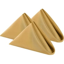 Cloth Napkins 17x17 inch Washable Polyester Dinner Napkins Soft Table Napkins for Wedding Party Dining Banquet(Gold,12PCS)