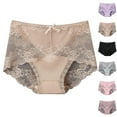 thumbnail image 3 of Rohuuque Women's Lace Panties Anti-Leakage Mid Rise Solid Color Breathable Period Underwear Cotton Lined Panties Hot Pink, 3 of 3