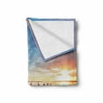 thumbnail image 2 of Lighthouse Soft Flannel Fleece Blanket, Sunset at Seaside Wooden Docks Lighthouse Clouds Rainbow Waterfront Reflection, Cozy Plush for Indoor and Outdoor Use, 50" x 60", Multicolor, by Ambesonne, 2 of 6