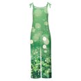 thumbnail image 6 of lcziwo Jumpsuits for Women 2025 St. Patrick's Day Sleeveless Straps Overalls Funny Irish Clover Graphic Print Rompers Summer Cotton Linen One Piece Pants Green S, 6 of 6