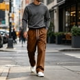 thumbnail image 6 of Trgacdwlo S-5XL Men's Cargo Pants Wide Leg Mens Sweatpants with Pocket Elastic Waist Drawstring Workout Mens Lounge Pants, 6 of 8