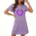 thumbnail image 4 of COM1950s Shorts pour Femmes, Chemises de la Saint-Valentin pour Femmes, Grande Taille de la Saint-Valentin Robe de Nuit Courte Imprimée Col Rond Manches Courtes, Chemises à Manches Courtes pour Femmes, Robe de la Saint-Valentin, 4 of 6