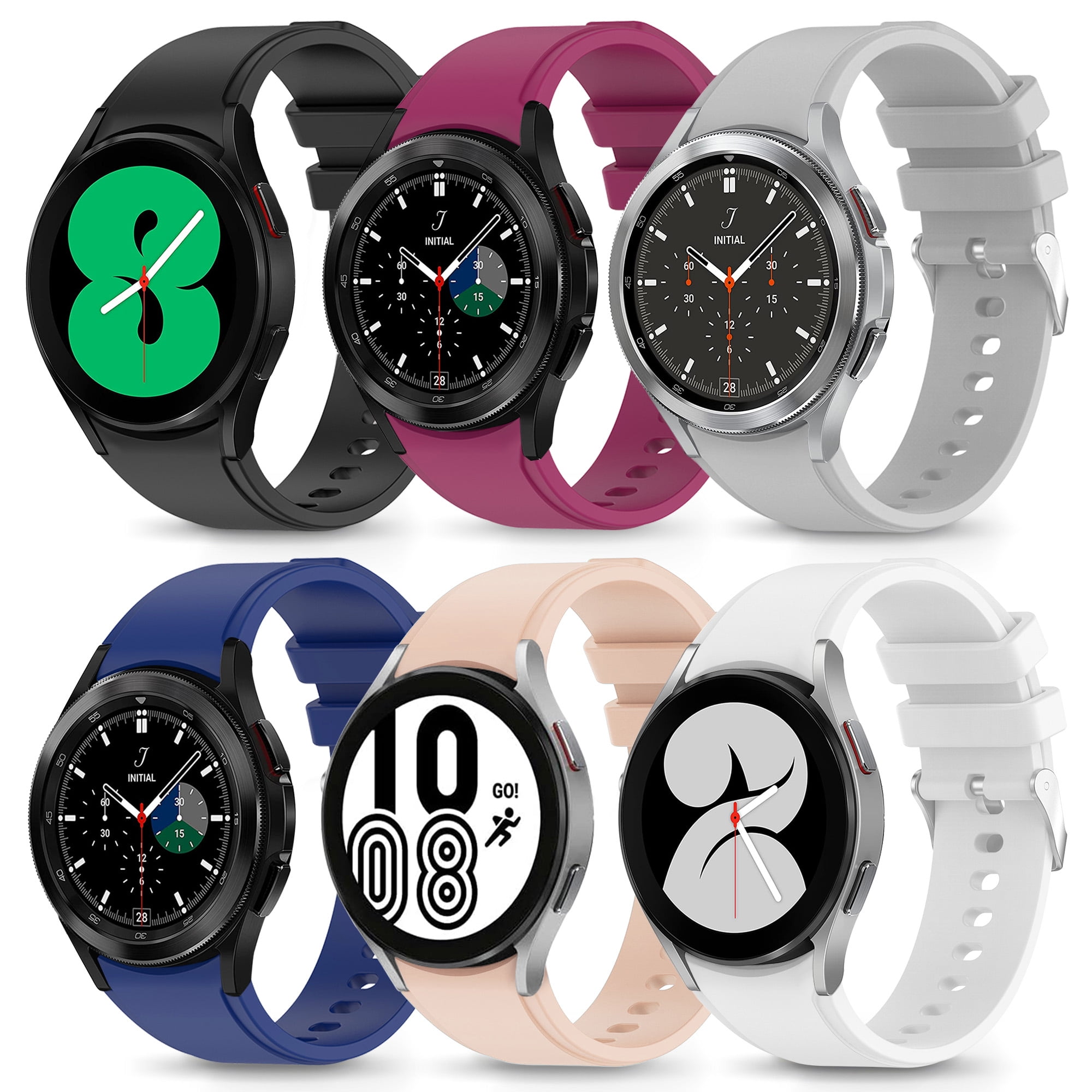 6 Pack Band Compatible with Samsung Watch 5 Pro 45mm/ Galaxy Watch 4 Band 40mm 44mm/ Galaxy Watch 4 Classic B42mm 46mm for Women - Walmart.com