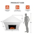 thumbnail image 5 of WAA 44" Corner Electric Fireplace with Mantel Package Freestanding Fireplace Heater Corner Firebox with Log & Remote Control,750-1500W,White, 5 of 7