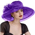 thumbnail image 2 of Fashion Women's Wide Brim Sun Hat With Breathable Mesh And Flowers Stylish Sun Hat For Summer, 2 of 4