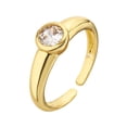 thumbnail image 5 of Hyasfey Finger Ring Electroplating Adjustable High Gloss Charming Cubic Zirconia Dress Up Hypoallergenic Bright Luster Open Ring Women Jewelry, 5 of 8