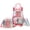 Pink E, variant on Pink Kids Rolling Backpack for Girls Cute Roller Backpacks for School with Lunch Box Pencil Case Wheeled Bookbag with Wheels for Pupil Ages 6-12